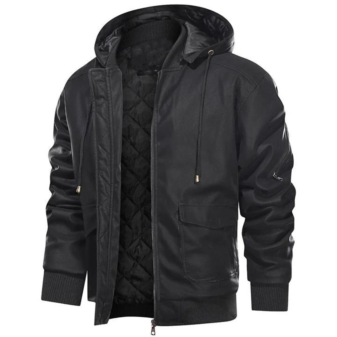 Stylish Bomber Jacket with Quilted Lining and Hood