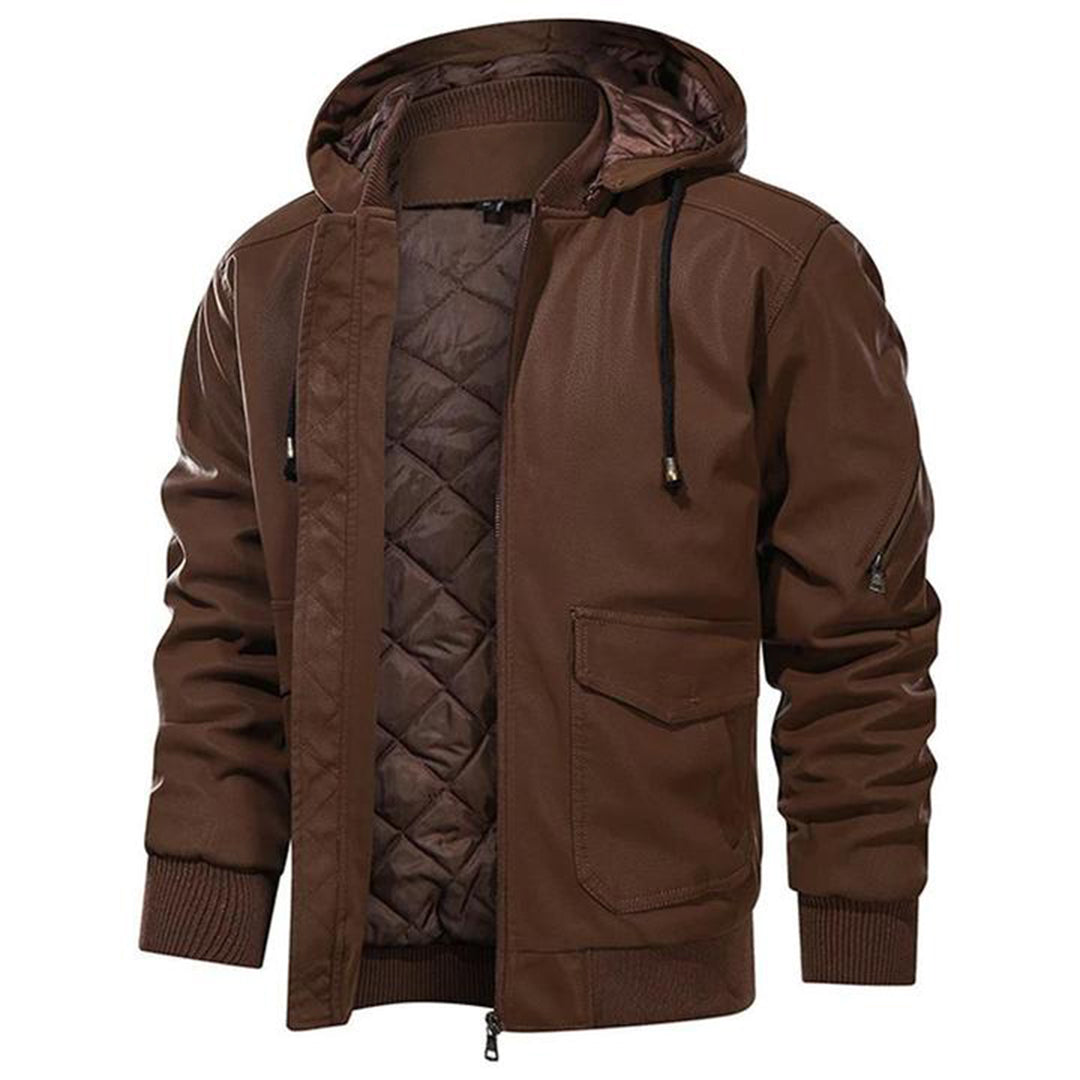 Stylish Bomber Jacket with Quilted Lining and Hood